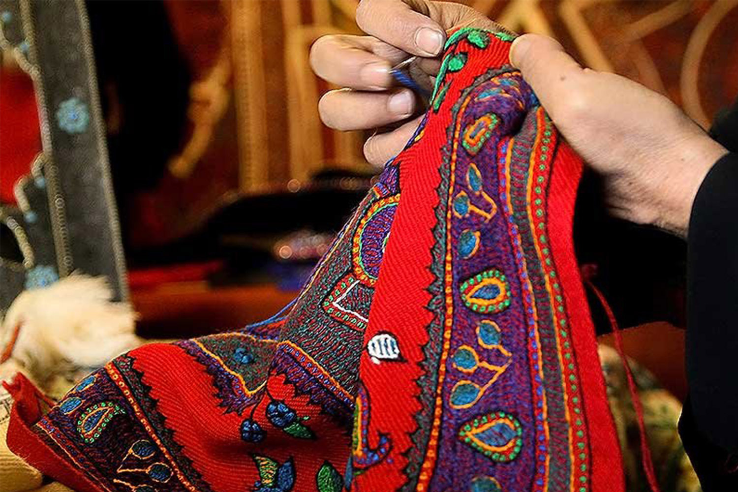 نحوه انجام کار سوزن دوزی