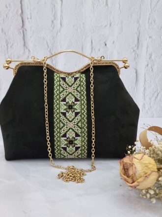 کیف سوزندوزی دستدوز دهانه فلزی